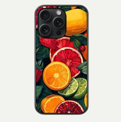 Multiple Fruits Glass Case For iPhone 15 Pro by Custom World