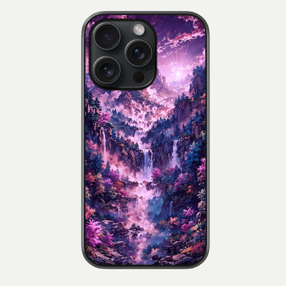 Mystic Cascade Peaks Glass Case For iPhone 15 Pro by Custom World