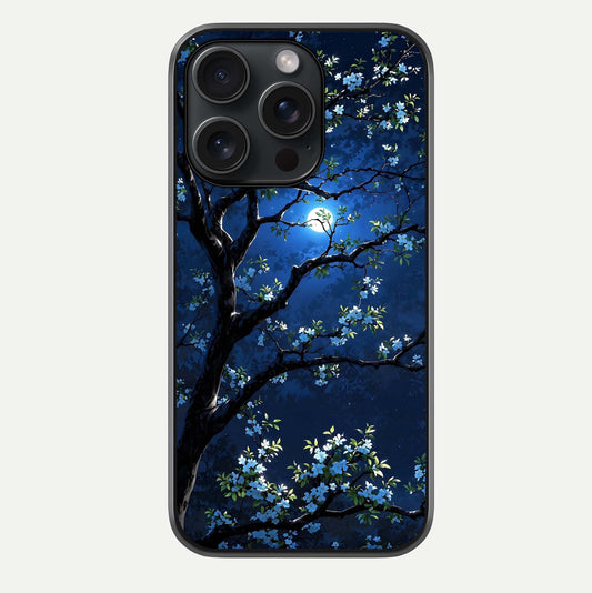 Mystic Floral Night Glass Case For iPhone 15 Pro by Custom World