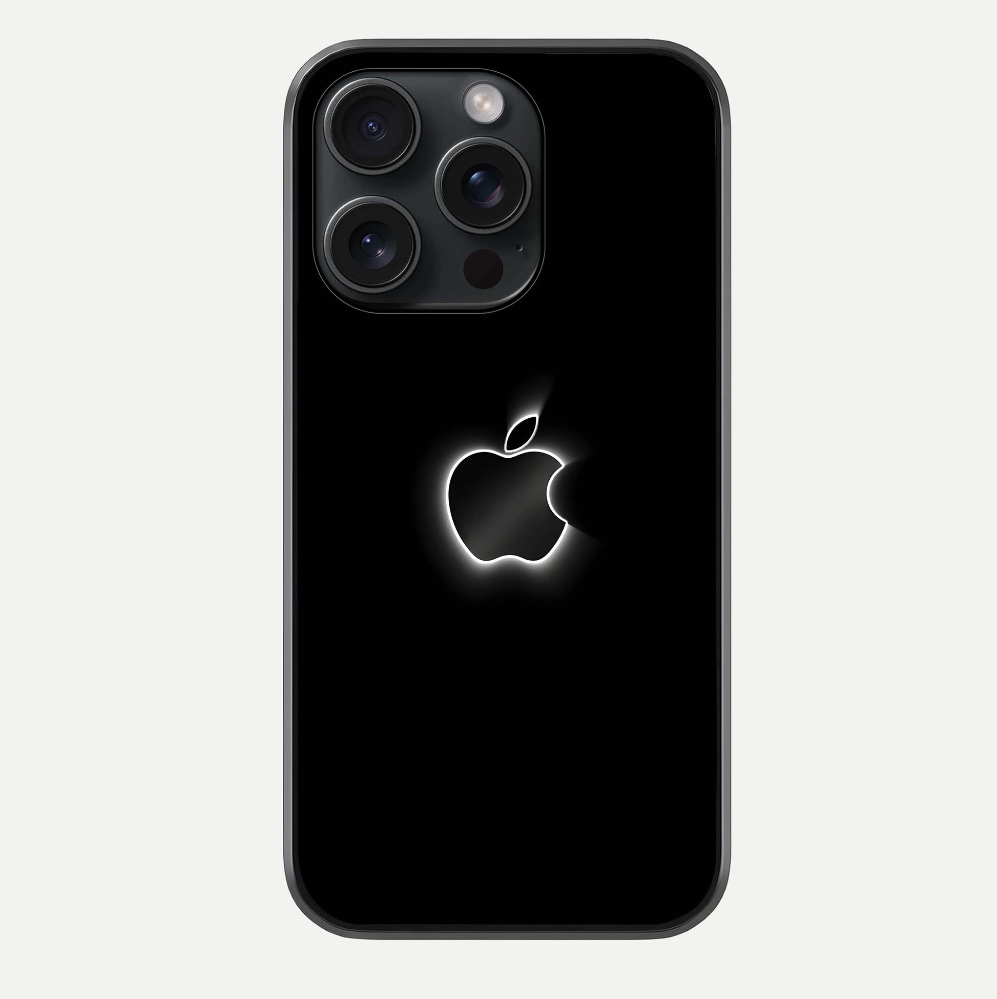 Neon Apple Glow Glass Case For iPhone 15 Pro by Custom World