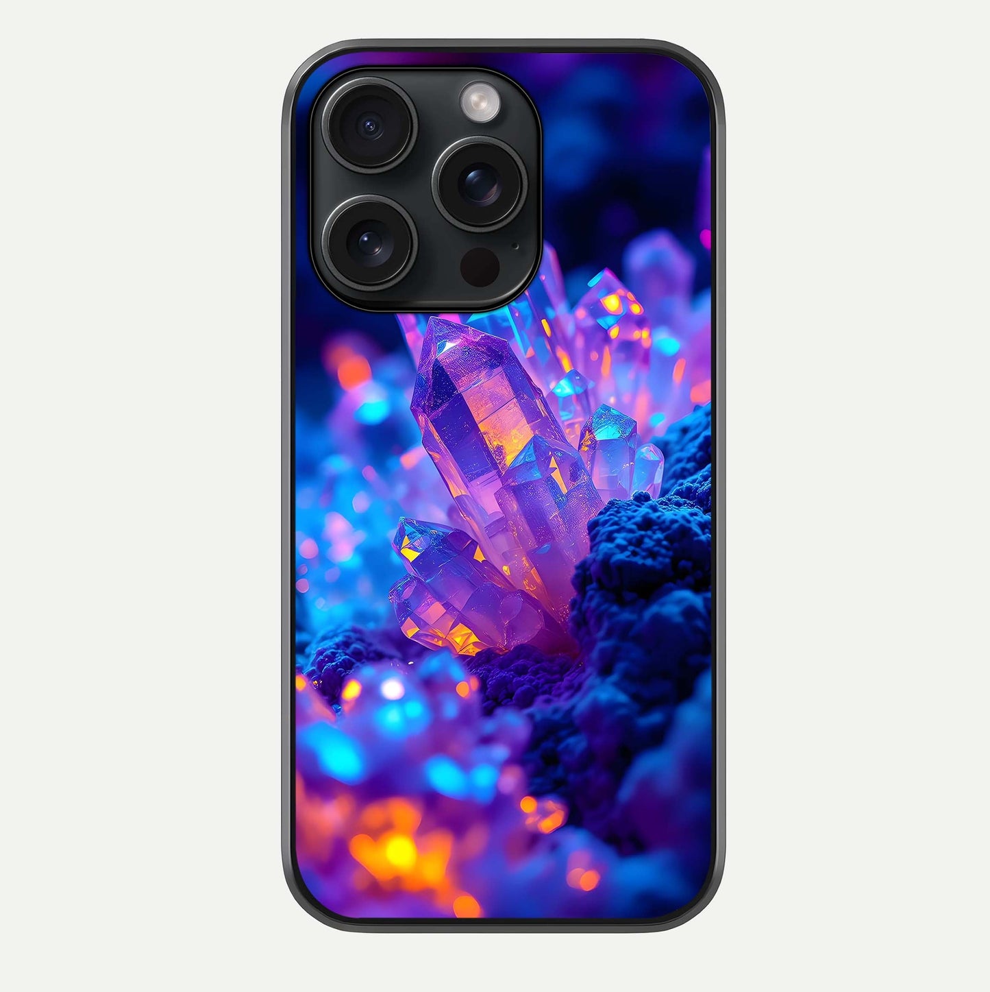 Neon Aura Shards Glass Case For iPhone 15 Pro by Custom World