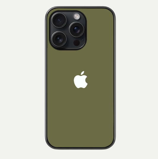 Olive Matte Essence Glass Case For iPhone 15 Pro by Custom World