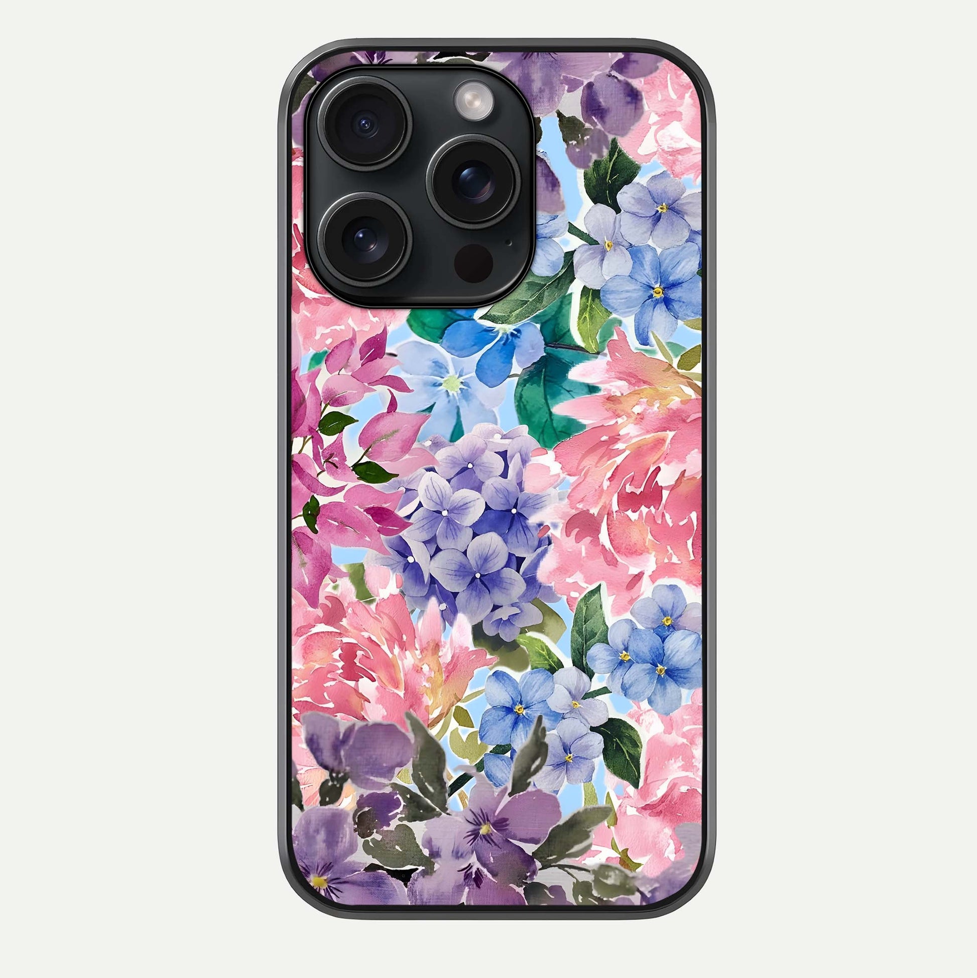 Pastel Floral Mix Glass Case For iPhone 15 Pro by Custom World
