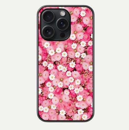 Pink Daisy Bliss Glass Case For iPhone 15 Pro by Custom World