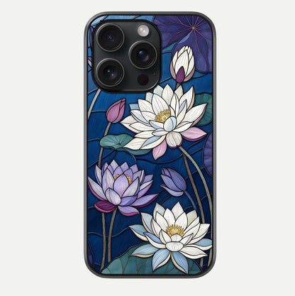 Purple Lotus Stained Glass Case For iPhone 15 Pro by Custom World