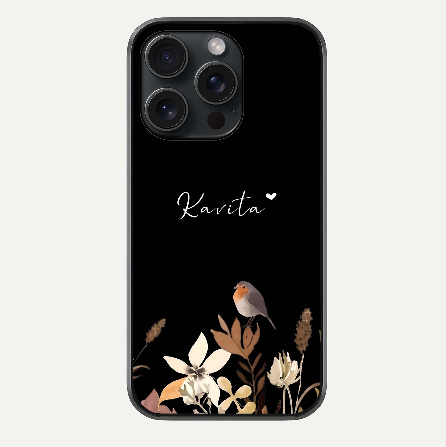 Quiet Garden Tune Custom Name Glass Case For iPhone 15 Pro by Custom World