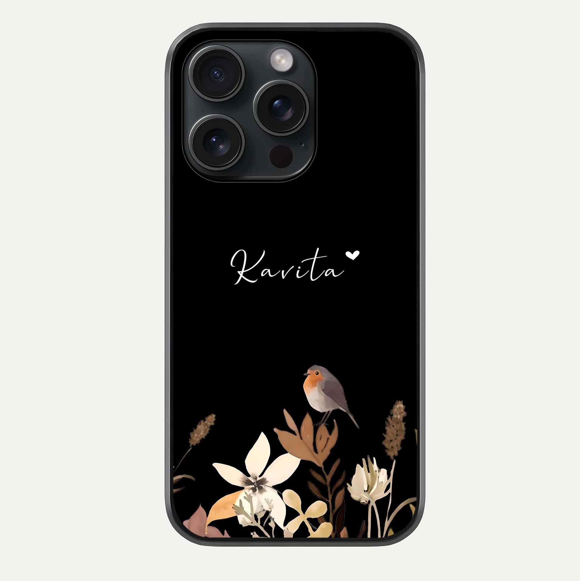 Quiet Garden Tune Custom Name Glass Case For iPhone 15 Pro by Custom World