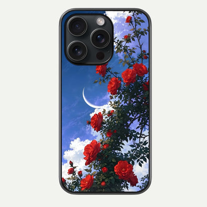 Rose Drift Flowers Glass Case For iPhone 15 Pro by Custom World