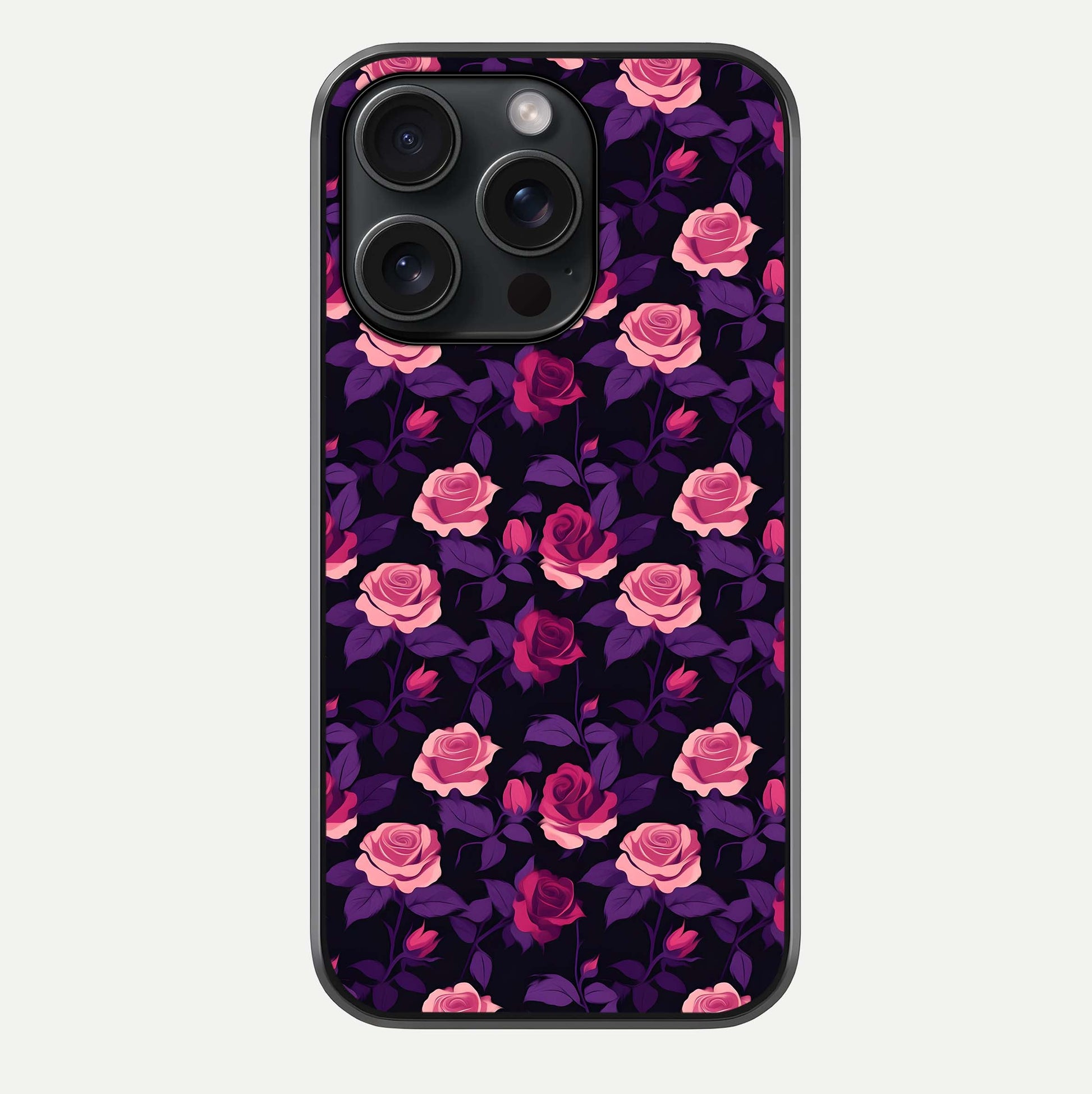 Rose Garden Twilight Glass Case For iPhone 15 Pro by Custom World