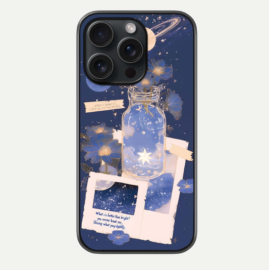Starlit Cosmic Jar Glass Case For iPhone 15 Pro by Custom World