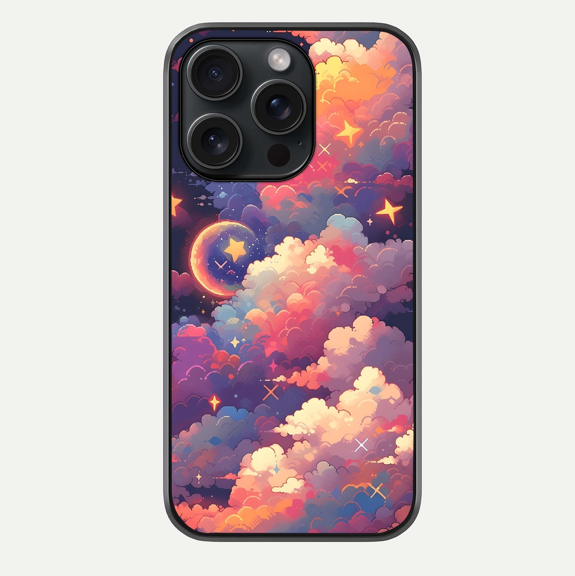 Starlit Dream Clouds Glass Case For iPhone 15 Pro by Custom World