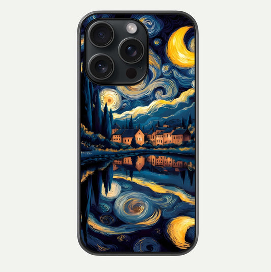 Starry Sky Serenity Glass Case For iPhone 15 Pro by Custom World