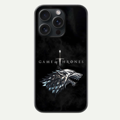 Throne Wolf Legacy Glass Case For iPhone 15 Pro by Custom World