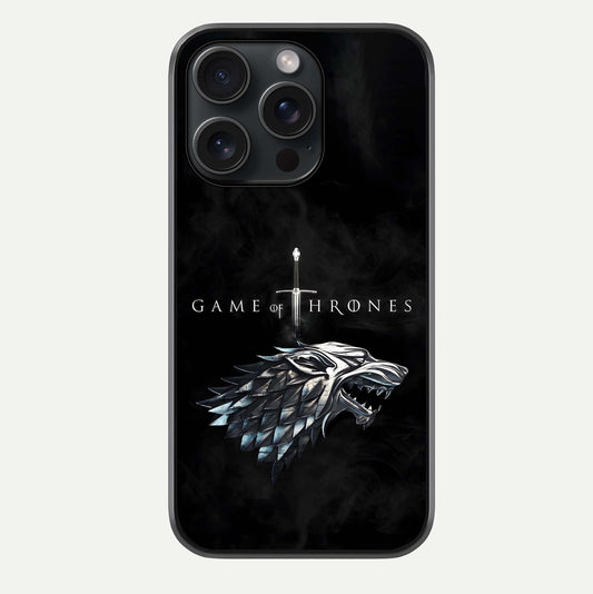Throne Wolf Legacy Glass Case For iPhone 15 Pro by Custom World