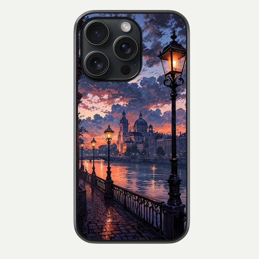 Twilight River Lights Glass Case For iPhone 15 Pro by Custom World