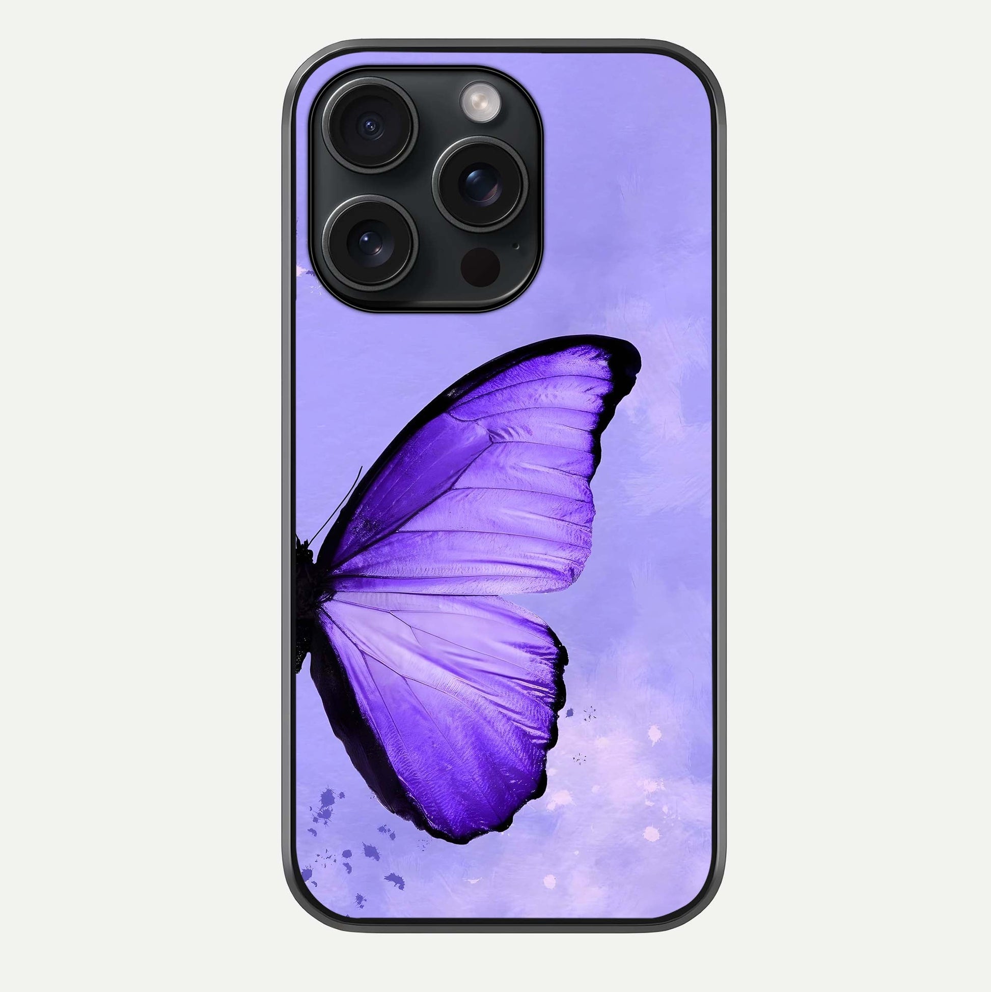 Violet Dream Wing Glass Case For iPhone 15 Pro by Custom World