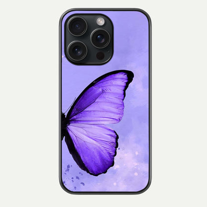 Violet Dream Wing Glass Case For iPhone 15 Pro by Custom World