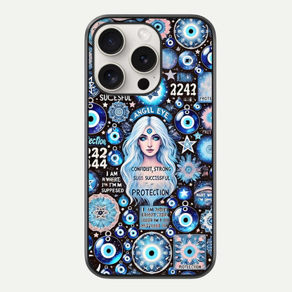 Angel Aura Shield Glass Case For iPhone 15 Pro Max by Custom World