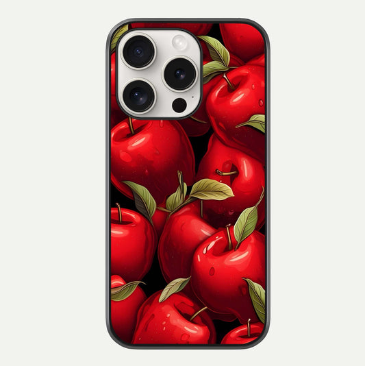 Apple Pattern Glass Case For iPhone 15 Pro Max by Custom World