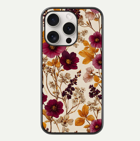 Autumn Wine Bloom Glass Case For iPhone 15 Pro Max by Custom World