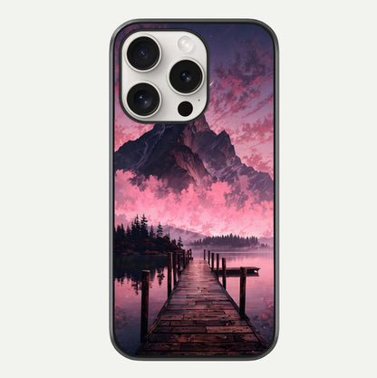 Beautiful Mountain View Glass Case For iPhone 15 Pro Max by Custom World