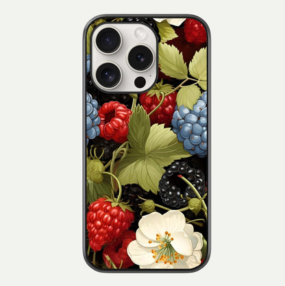 Berry Bloom Charm Glass Case For iPhone 15 Pro Max by Custom World