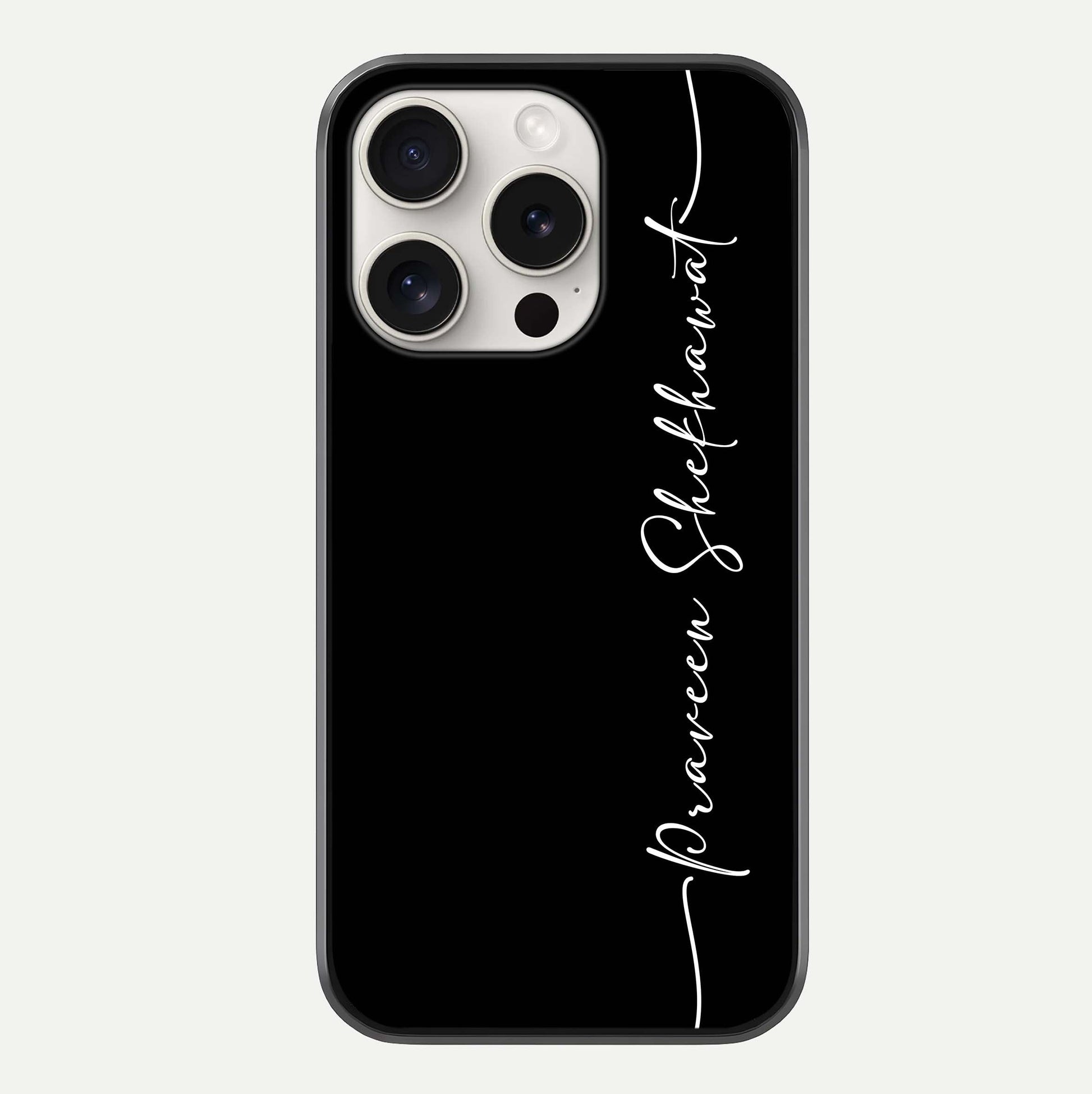 Black Tune Custom Name Glass Case For iPhone 15 Pro Max by Custom World