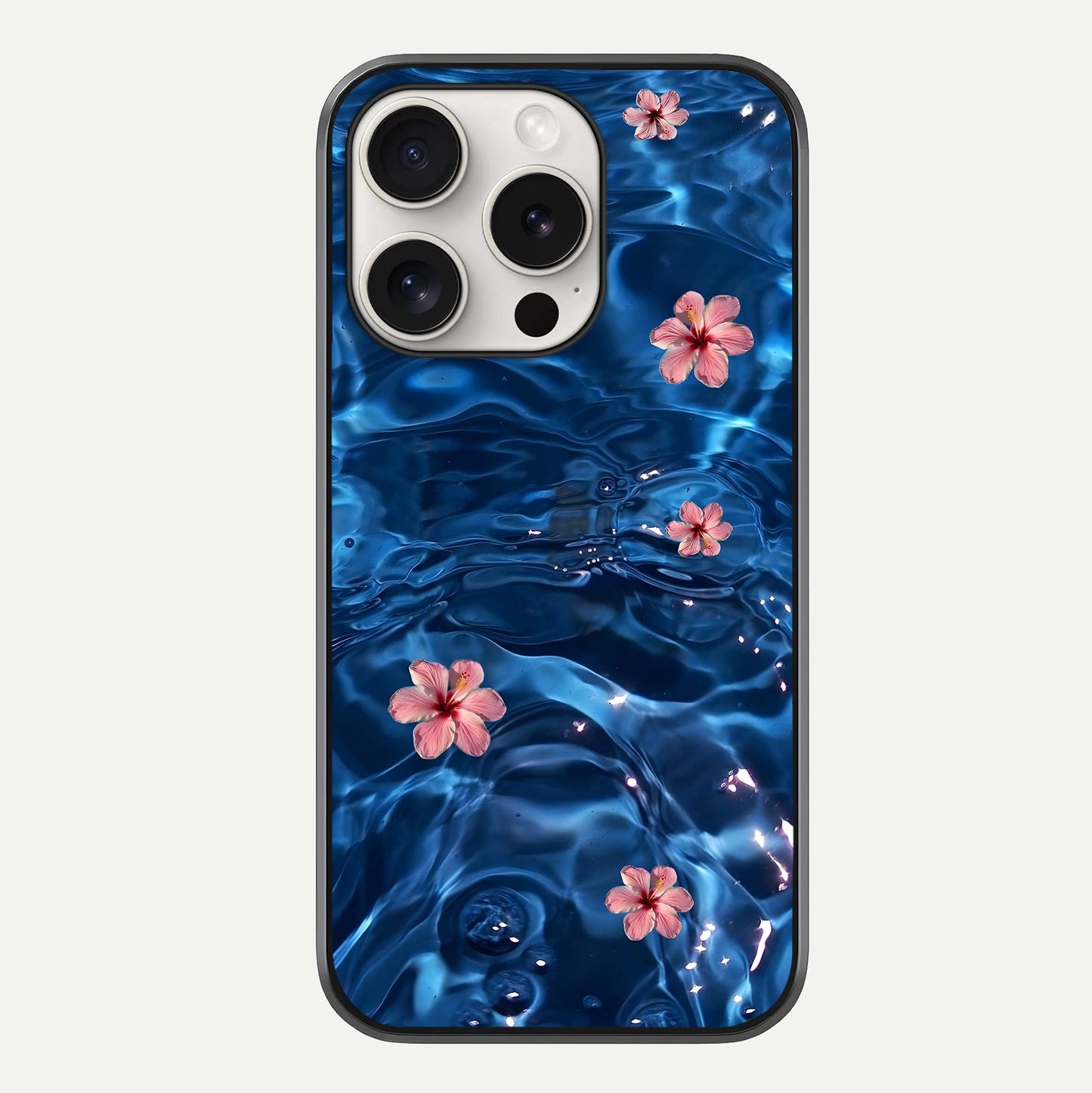 Blooming Water Drift Glass Case For iPhone 15 Pro Max by Custom World