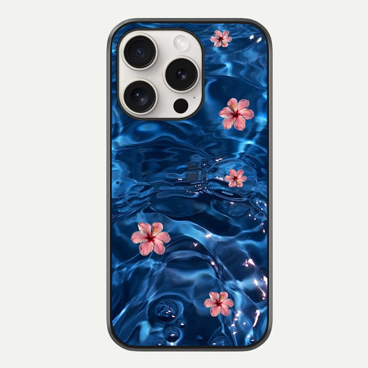 Blooming Water Drift Glass Case For iPhone 15 Pro Max by Custom World