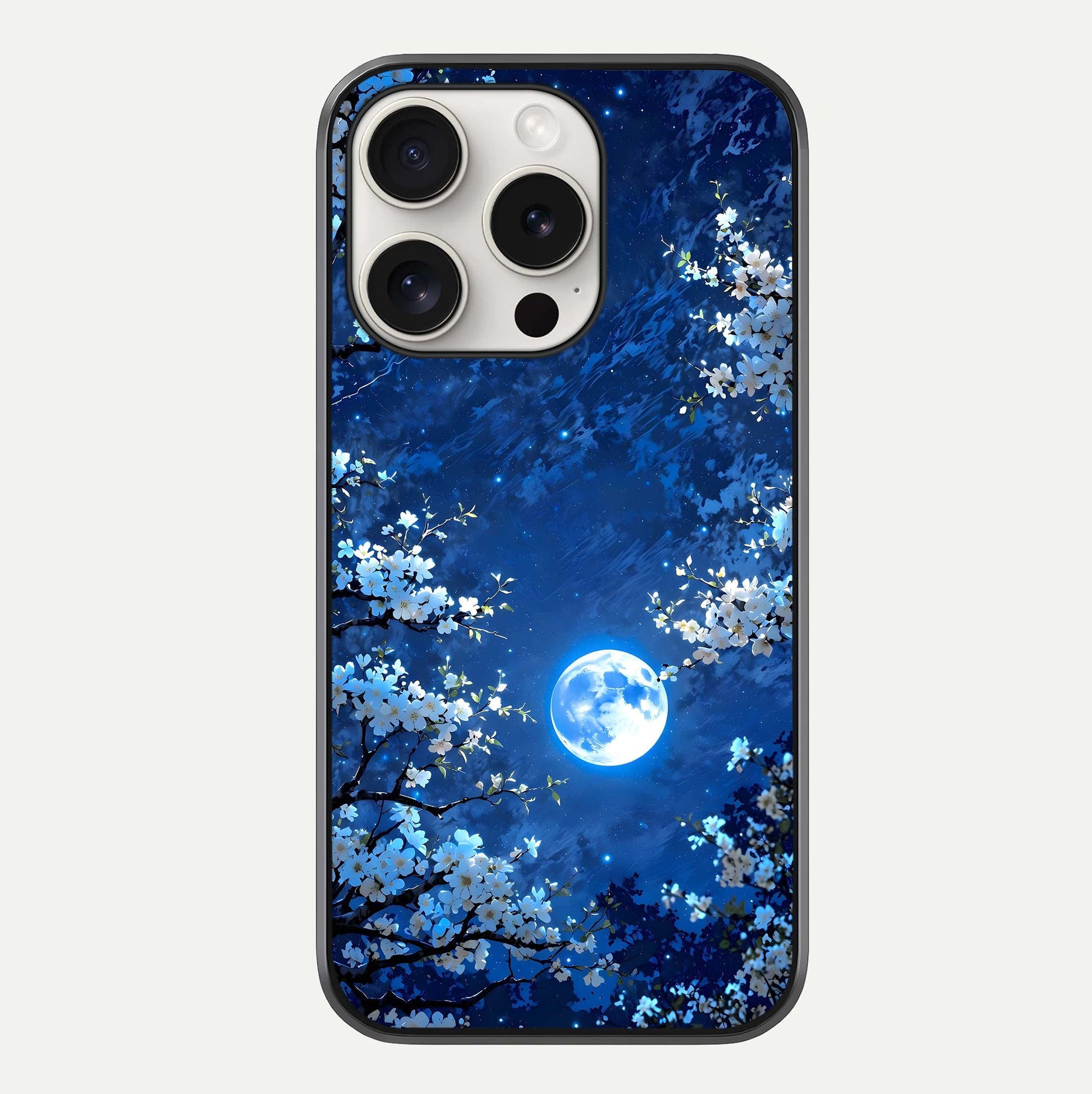Blossom Moonlight Sky Glass Case For iPhone 15 Pro Max by Custom World