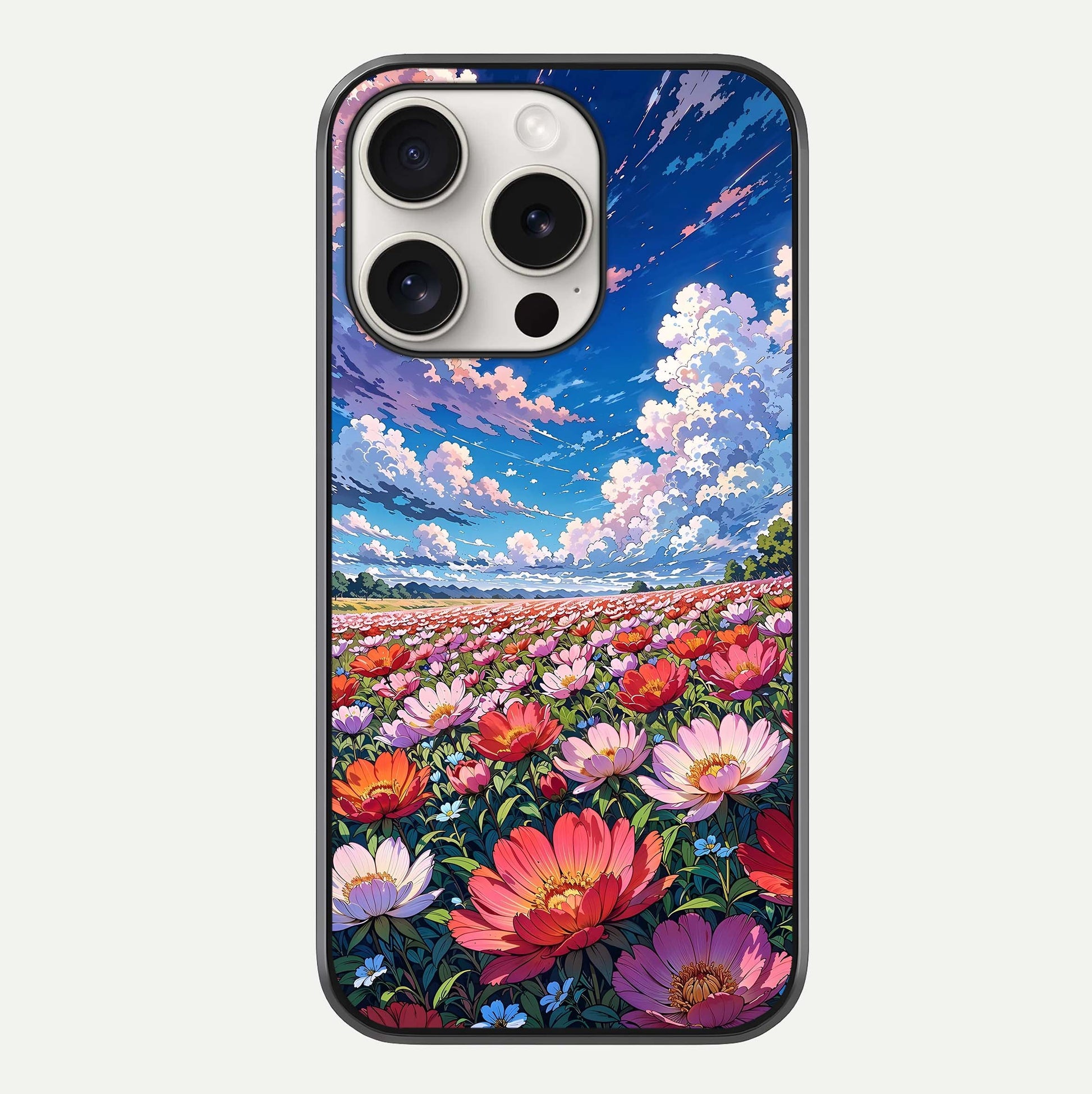Blossom Sky Field Glass Case For iPhone 15 Pro Max by Custom World