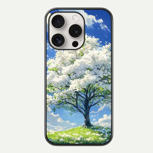 Blossom Sky Serenity Glass Case For iPhone 15 Pro Max by Custom World