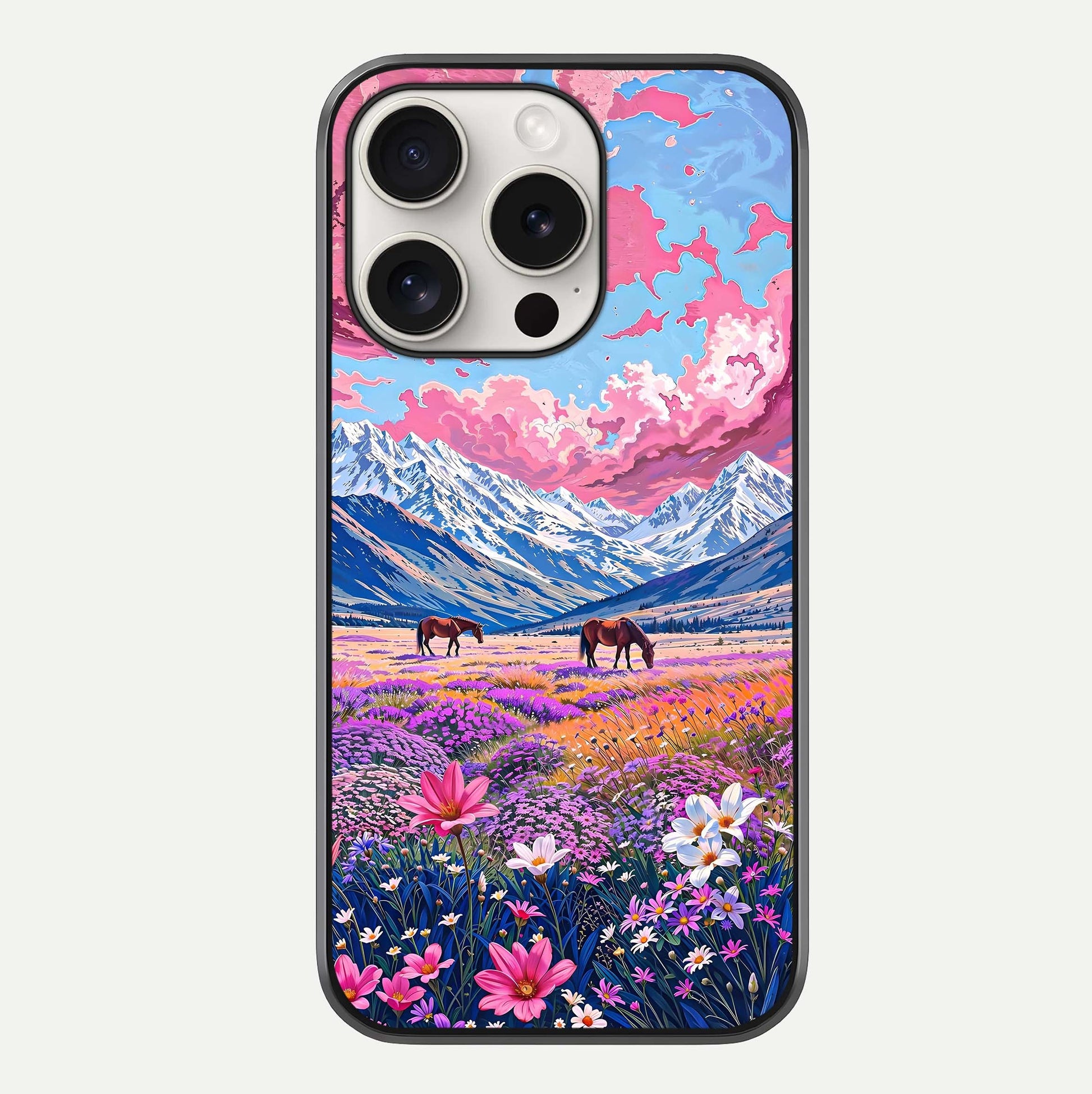 Blossom Valley Dream Glass Case For iPhone 15 Pro Max by Custom World