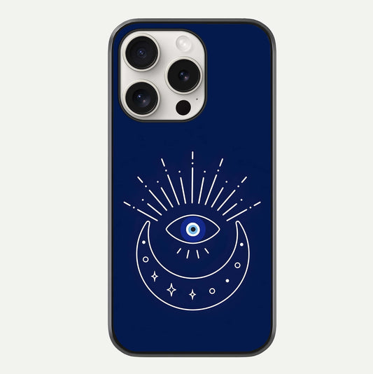 Blue Evil Eye Glass Case For iPhone 15 Pro Max by Custom World