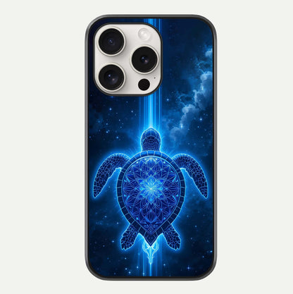 Blue Galaxy Turtle Glass Case For iPhone 15 Pro Max by Custom World