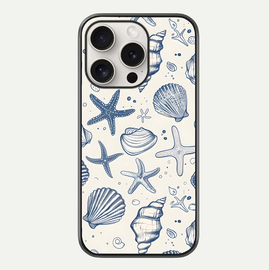 Blue Ocean Outline Glass Case For iPhone 15 Pro Max by Custom World