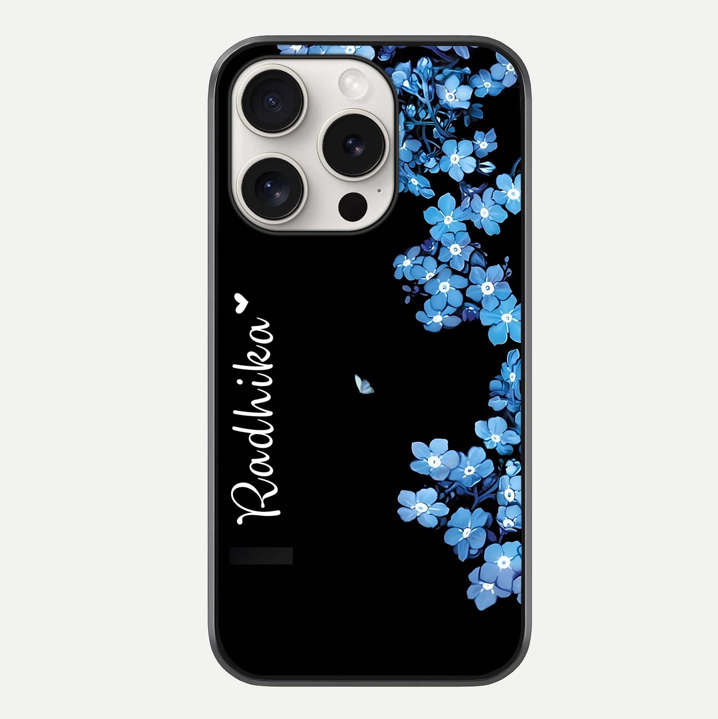Blue Petal Dream Custom Name Glass Case For iPhone 15 Pro Max by Custom World