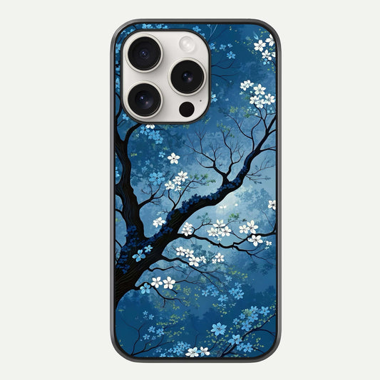 Blue Tree Serenity Glass Case For iPhone 15 Pro Max by Custom World