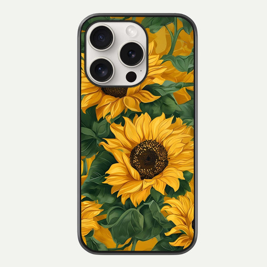 Bright Sunflower Bloom Glass Case For iPhone 15 Pro Max by Custom World