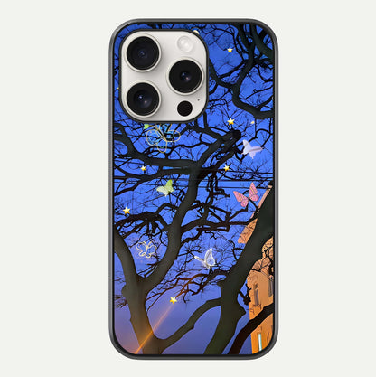 Butterfly Night Magic Glass Case For iPhone 15 Pro Max by Custom World