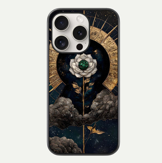 Celestial Lotus Morang Glass Case For iPhone 15 Pro Max by Custom World