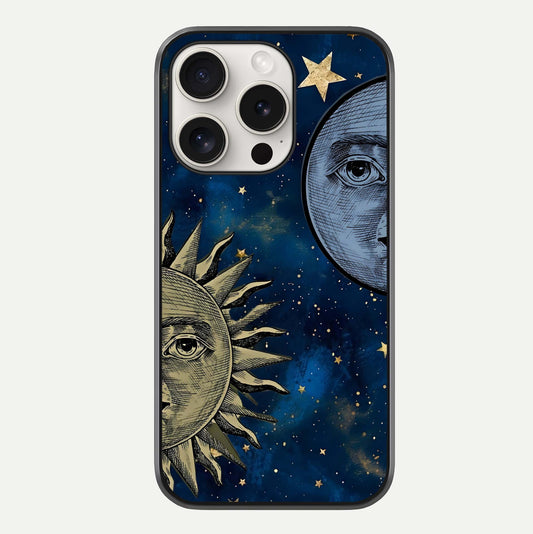 Celestial Moon With Sun Glass Case For iPhone 15 Pro Max by Custom World