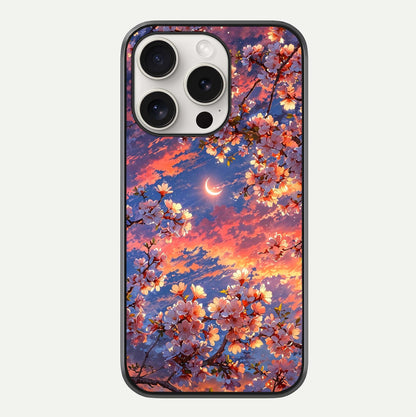 Celestial Sakura Sunset Glass Case For iPhone 15 Pro Max by Custom World