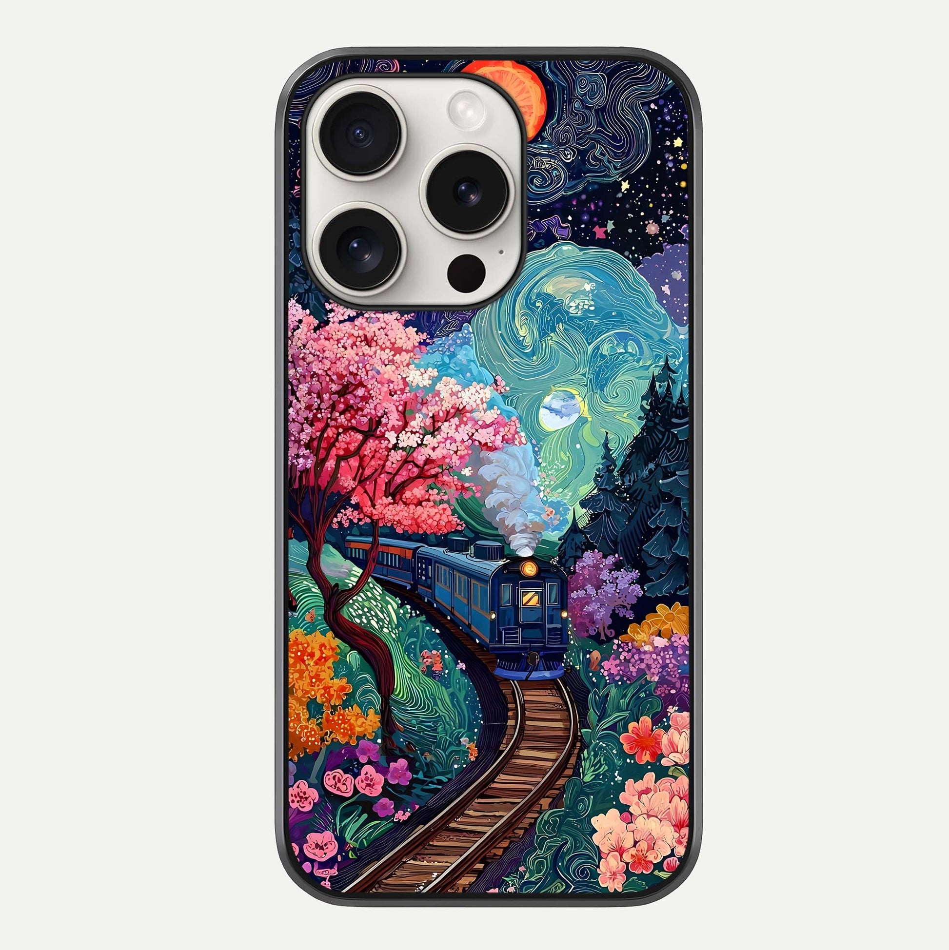 Celestial Train Journey Glass Case For iPhone 15 Pro Max by Custom World
