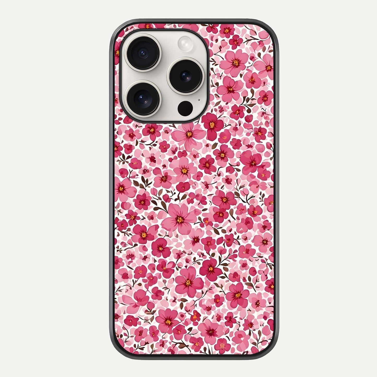 Cherry Blossom Charm Glass Case For iPhone 15 Pro Max by Custom World