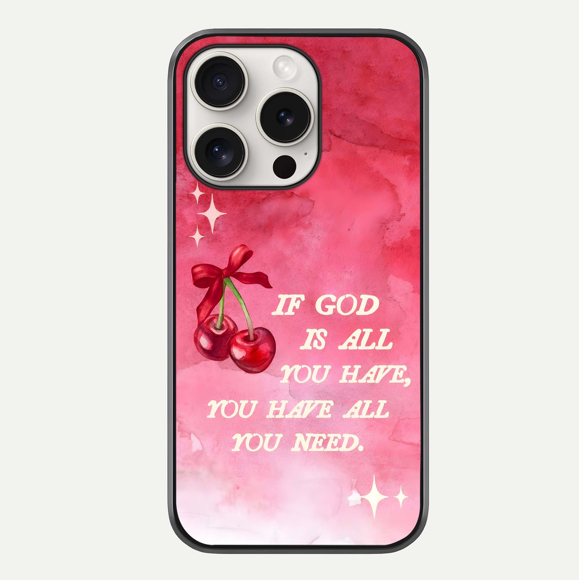 Cherry Quote Glass Case For iPhone 15 Pro Max by Custom World