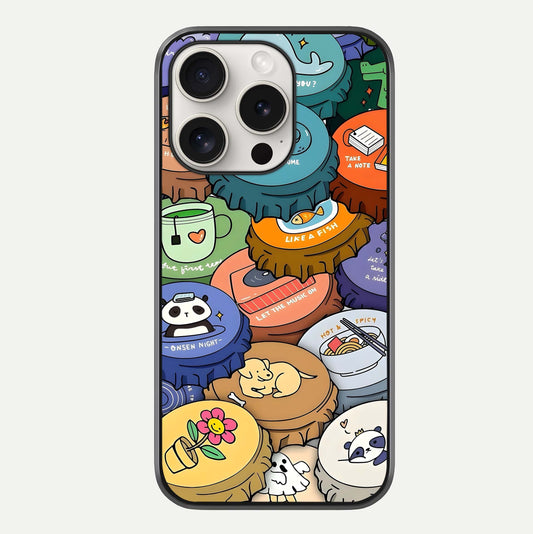 Coins Patterns Glass Case For iPhone 15 Pro Max by Custom World