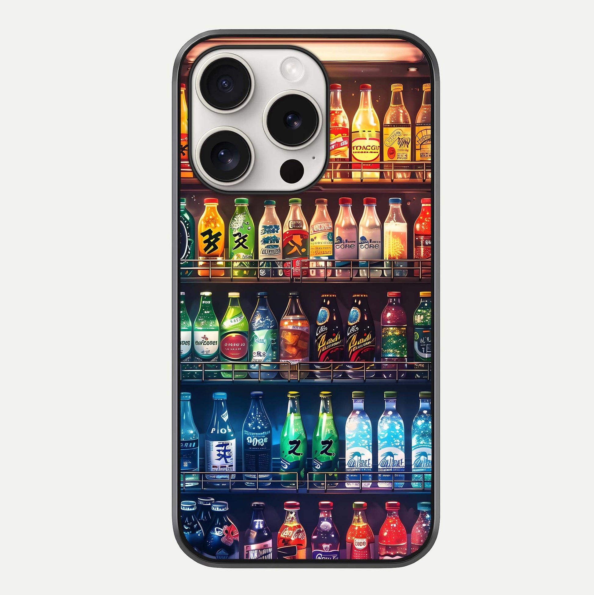 Colorful Soda Bottles Glass Case For iPhone 15 Pro Max by Custom World