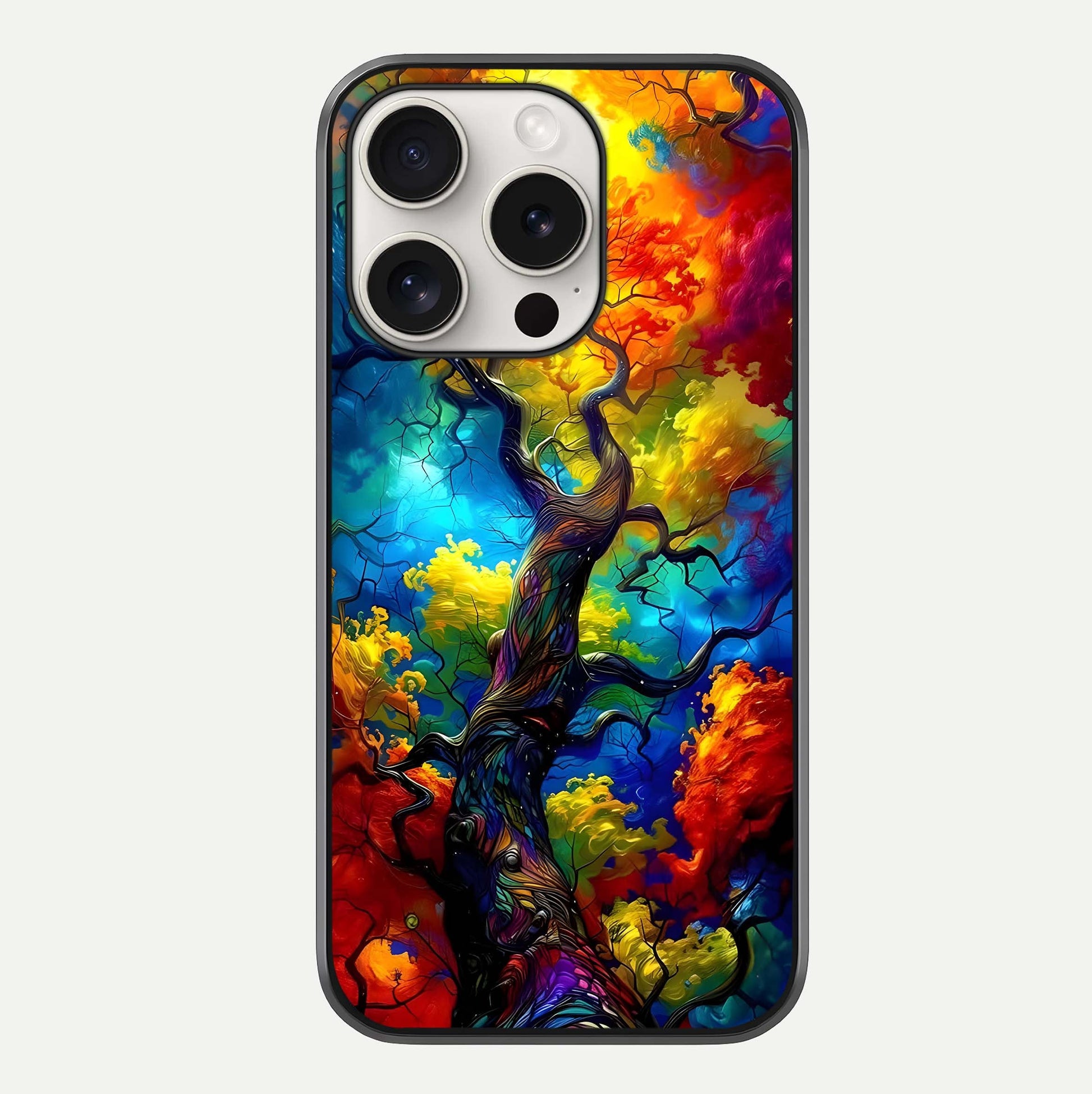 Colorful Tree Glass Case For iPhone 15 Pro Max by Custom World