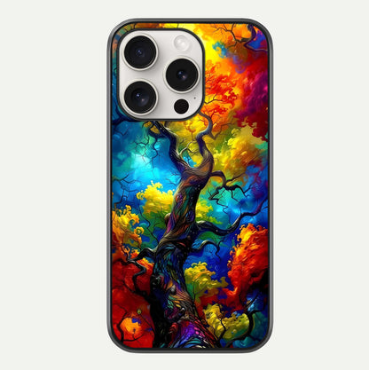 Colorful Tree Glass Case For iPhone 15 Pro Max by Custom World
